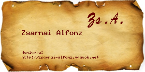 Zsarnai Alfonz névjegykártya
